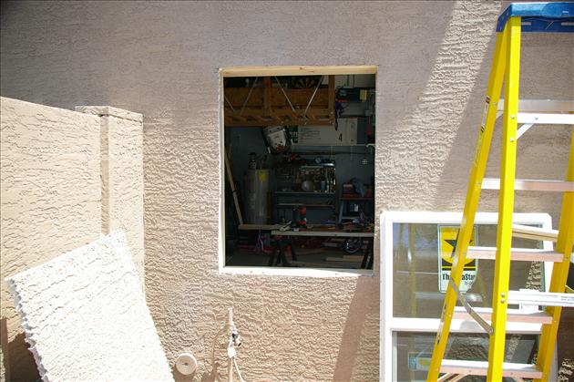 4-28-07 Garge Workshop - Installing Window (18)
